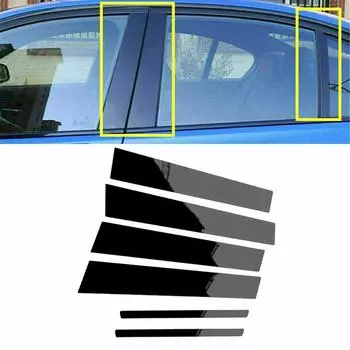 6 шт., стойки для оконных стоек автомобиля, накладки, наклейки, украшение черного цвета для Dodge Charger 2011-2023, аксессуары для автостайлинга