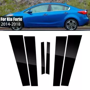 6 шт., стойки для стоек автомобиля, накладка на дверь, окно, наклейки, наклейка для Kia Forte/K3/Cerato 2014 2015 2016 2017 2018 BC колонка Стайлинг