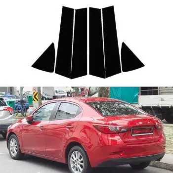 6 шт., стойки для стоек автомобиля, наклейки на обшивку двери, окна, внешние детали для Mazda Demio 2014-2019/для Toyota Yaris 2019-2020