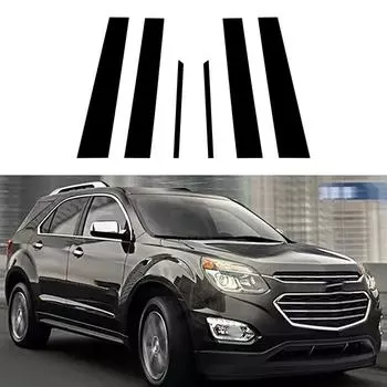 6 шт. столбики, глянцевый черный для Chevy Equinox 2010, 2011, 2012, 2013, 2014, 2015, 2016, 2017, накладка на окно, наклейки на колонку BC