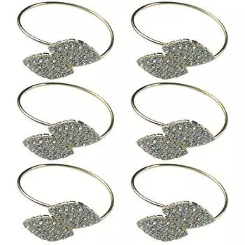 6 шт. Стразы Кольца для салфеток Пряжка Держатель Отель Свадьба Ужин Банкет Декор серебряный