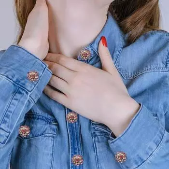 6 шт. Стразы накладки на пуговицы съемные зажимы для пуговиц рубашки ювелирные изделия с плоскогубцами пресс платье костюм смокинг рубашка аксессуары чистый