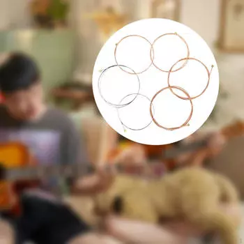 6 шт. струн для народной гитары с покрытием для начинающих, улучшенная производительность музыкального инструмента