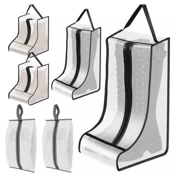 6 шт. сумка для хранения обуви длинный короткий защитный чехол для ботинок водонепроницаемый пылезащитный портативный дорожный чехол на молнии органайзер