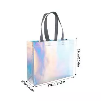 6 шт. Сумки-тоуты из розового золота и серебра, многоразовые подарочные сумки, водонепроницаемые нетканые сумки для покупок, сумки для продуктов, подарочные сумки на день рождения и свадьбу as show серебряный