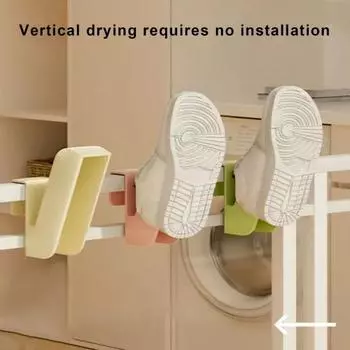 6 шт., сушилка для обуви, внутренняя, уличная, балконная перекладина, крепление на оконную раму, подвесная спортивная обувь, сушилка для тапочек, органайзер, вешалка зелёный