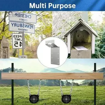 6 шт. сверхпрочный плоский кронштейн для мебели, держатель для столба забора, устойчивый к коррозии, простой монтаж, угловой кронштейн, аксессуары 6pcs