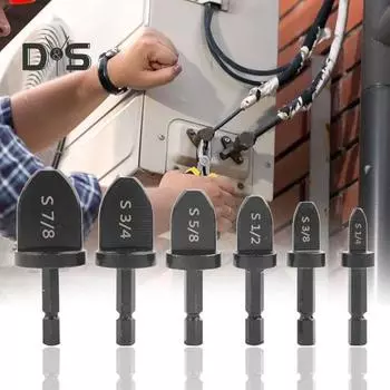 6 шт. сверл для кондиционера, медных труб, расширителей, нержавеющих, устойчивых к коррозии, эффективных установочных сверл чёрный