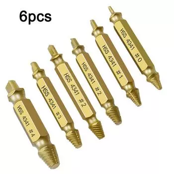 6 шт. Сверла для извлечения поврежденных винтов, сломанный инструмент для извлечения болтов и шпилек