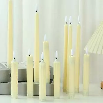 6 шт. светодиодных конических свечей, беспламенные электрические поддельные свечи, беспроводные мерцающие светодиодные чайные свечи, украшение для свадьбы, рождественского декора окна