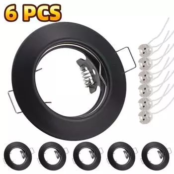 6 шт. светодиодный светильник с рамкой с основанием MR16, точечный светильник, встраиваемый потолочный светильник, железное отверстие 55 мм для дома, спальни, отеля