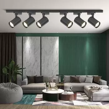 6 шт. светодиодный трековый светильник 20 Вт, 30 Вт, 40 Вт, нейтральный белый, черный корпус, трековые лампы с пятнами 6pcs 20W Neutral White чёрный