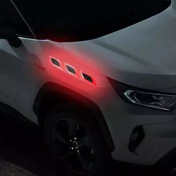 6 шт. светоотражающие полоски для бампера автомобиля 3D из углеродного волокна, лента для безопасности вождения в ночное время, надежные светоотражающие наклейки, аксессуары для экстерьера автомобиля жёлтый