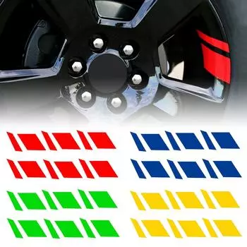 6 шт. светоотражающих виниловых наклеек на обод колеса автомобиля, точная резка, активируемая давлением клейкая наклейка, автомобильные красные аксессуары, наклейки для автомобиля чёрный