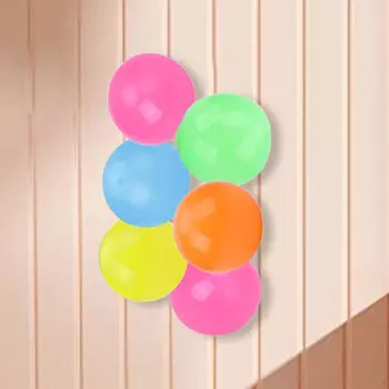 6 шт. светящиеся в темноте липкие шарики игрушка стресс игрушки для потолка