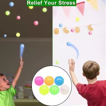 6 шт., светящийся в темноте липкий шарик, растягивающийся TPR, облегчение тревоги, декомпрессия, светящийся потолочный мяч для снятия стресса, игрушка для детей, подростков, взрослых