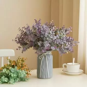 6 шт. свежий искусственный эвкалипт неувядающий привлекательный прозрачный текстура без обрезки имитация