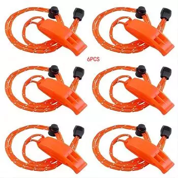 6 шт. свисток для выживания на открытом воздухе, двухчастотный свисток для выживания, дуговой высокочастотный свисток