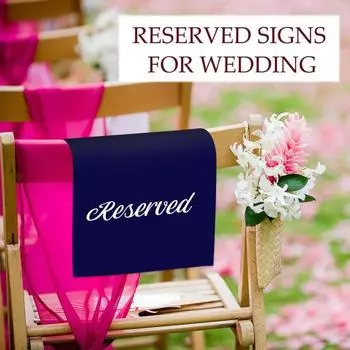 6 шт. табличек на стулья, зарезервированные церковные скамьи, таблички с напечатанными словами, для свадеб, мероприятий, вечеринок, праздников, подставок, скамейки, зарезервированные, подвесные темно-синий