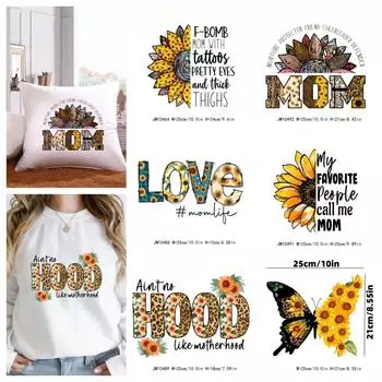 6 шт., термонаклейка DTF для переноса на пленку, самодельные изображения/текст/логотип, персонализированный дизайн для одежды, сердце белый