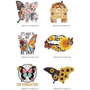 6 шт., термопереносы для футболок, термонаклейки, термопереносные наклейки для одежды, сумок, наволочек, украшения своими руками латунный