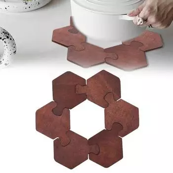 6 шт. термостойкая подставка под бревенчатый подстаканник деревянная мозаика подставка под чашку для чая и кофе коврик для кухни бар 6Pcs Set