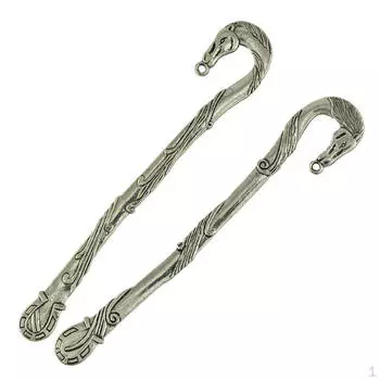 6 шт. тибетские серебряные закладки с бисером, выгравированный узор головы лошади с петлей 2 мм для изготовления своими руками