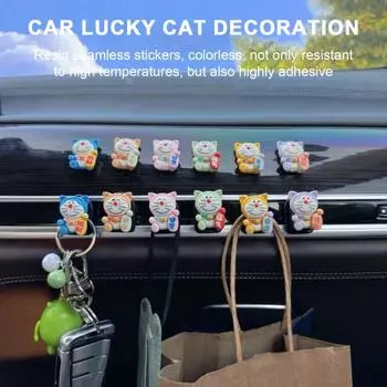 6 шт., трясущийся колокольчик, счастливый кот, орнамент, креативный милый автомобильный вентиляционный зажим, фигурки на приборной панели, интерьер A