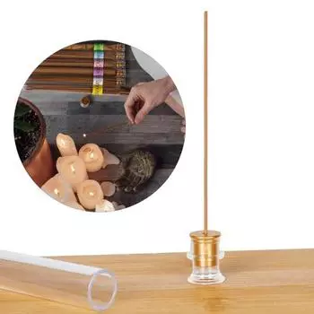 6 шт. трубка для ароматических палочек, прозрачная акриловая съемная герметичная крышка, держатель для благовоний, настольная курильница, йога, медитация, ящик для хранения благовоний, контейнер 6pcs