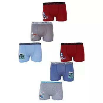 6 шт. трусы-боксеры с цветным принтом для мальчиков 1005