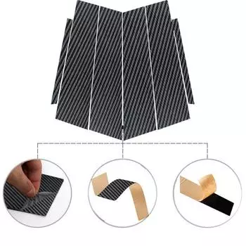 6 шт. углеродного волокна окна двери автомобиля колонка BC стойки стойки крышка подходит для Mercedes Benz A Class W176 5-дверный хэтчбек 2013-2018