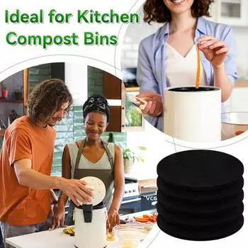 6 шт. угольных фильтров для компостного ведра 6,7-дюймовые круглые компостные фильтры Round