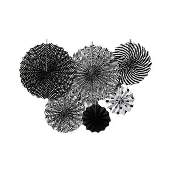 6 шт., украшение для вечеринки, однослойный бумажный веер, цветок, сделай сам, складной веер