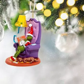 6 шт. Украшения на елку Гринч Подвесные акриловые 2D подвески для вечеринки
