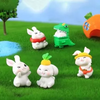 6 шт. Уникальная привлекательная долговечная миниатюрная статуэтка кролика для домашнего декора