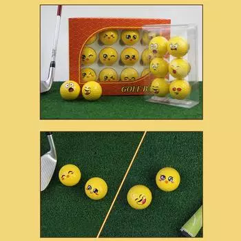 6 шт. уникальные мячи для гольфа с эмоциями, новинка, тренировочные мячи для гольфа, забавные подарки для гольфа для мужчин, пап, женщин, детей, прочные A