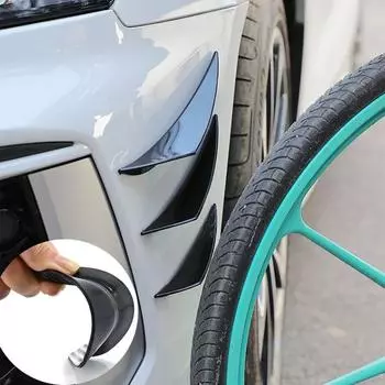 6 шт. универсальные резиновые автомобильные защитные наклейки на передний бампер, задний диффузор, спойлер из углеродного волокна, сплиттер, защита крыла