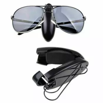 6 шт. Универсальный автомобильный солнцезащитный козырек, зажим для очков, солнцезащитные очки, держатель для хранения билетов, чеков, карт, защитная коробка для очков чёрный