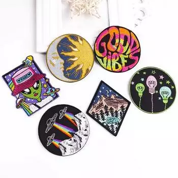6 шт./упак. нашивки с вышивкой, термоклеевые нашивки для одежды, термоклеевые нашивки