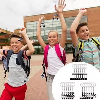 6 шт./упак. ноты, винтажные украшения для выпускного вечера, музыкальные сувениры, аксессуары для дня рождения в стиле ретро из ПВХ, брелок