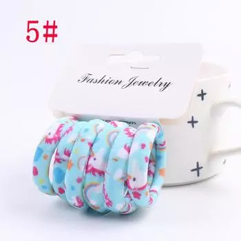 6 ШТ./Упак. Новые Женские Хлопковые Эластичные Резинки для Волос С Принтом Скранчи Резинки для Волос Резинки Держатель для Хвоста Модные Аксессуары для Волос