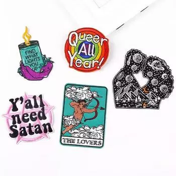 6 шт./упак. плавкая заплатка с вышивкой, утюговые заплатки для одежды, термоклеевые заплатки для курток, джинсов, рюкзак, гладильная заплатка для шитья