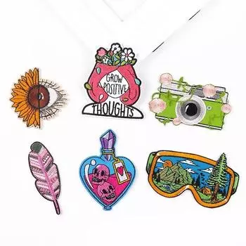 6 шт./упак. плавкая заплатка с вышивкой, утюговые заплатки для одежды, термоклеевые заплатки для курток, джинсов, рюкзак, гладильная заплатка для шитья