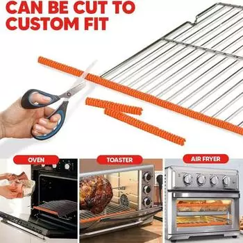 6 шт./упак. силиконовая защитная крышка для решеток для духовки с резьбой кухонные принадлежности для выпечки еда выпечка чёрный