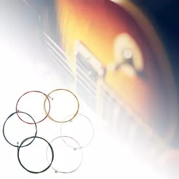 6 шт./упак. струны для фолк-гитары, набор струн со стальным сердечником для гитары, сменная часть для практики, аксессуар для акустической фолк-гитары