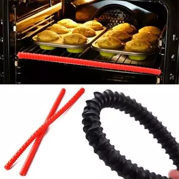 6 шт./упак. термостойкая микроволновая печь с антипригарным покрытием, резьбовая духовка, противоожоговая полоска для выпечки еды чёрный