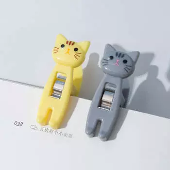 6 шт./упак., зажимы с изображением кота из мультфильма, зажимы для запечатывания пищевых продуктов, зажим для герметика для пакетов, портативный зажим для хранения пищевых закусок, уплотнитель...