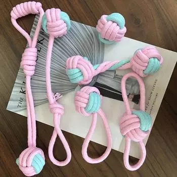 6 шт./упак. жевательная хлопковая веревка, игрушка для собаки для уличной чистки зубов, мяч, веревка, игрушки, мяч, жесткая веревка для прорезывания зубов, перетягивание каната и сбор костей