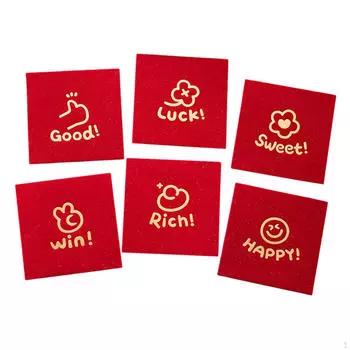 6 шт. Весенний фестиваль красные конверты пакеты практичные деньги милые