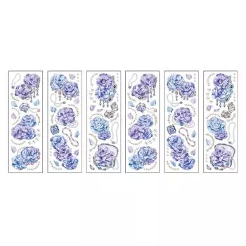 6 шт. Винтажные наклейки с цветами из ПЭТ-материала, самоклеящиеся наклейки для фотоальбома, альбома